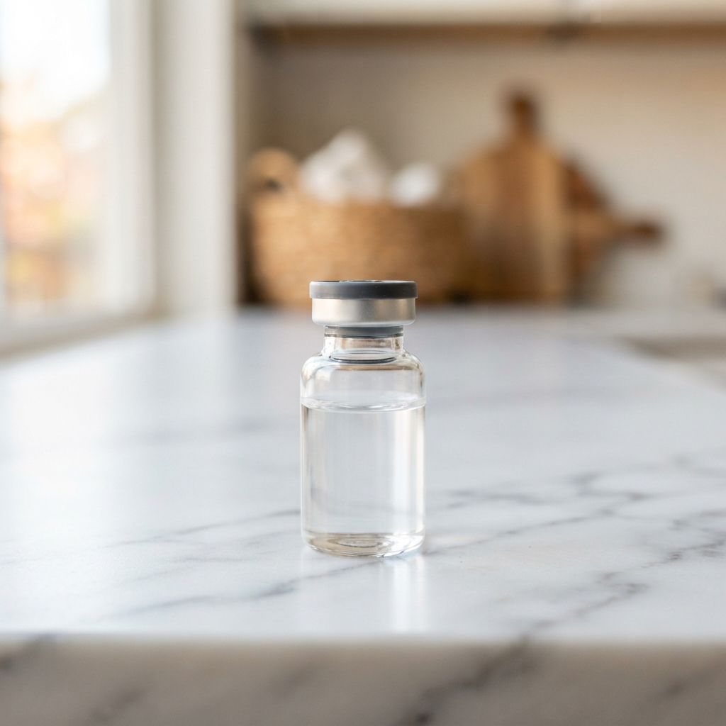 Sterile medical collection vial on a clean surface