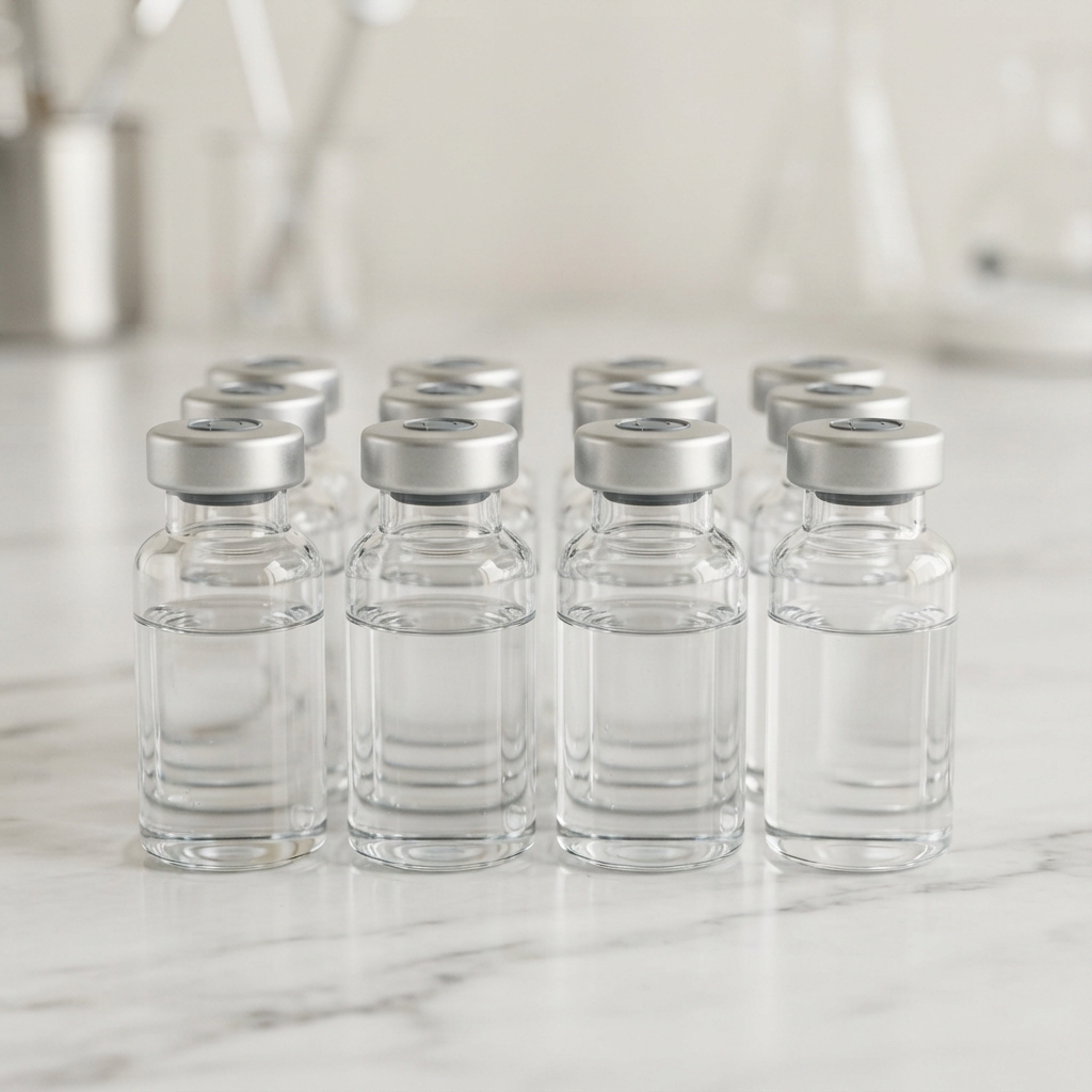 Medical collection vials on a clean marble surface