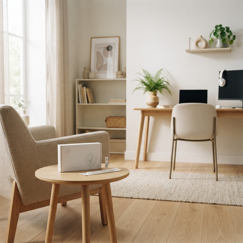 A professional medical testing kit in a modern home