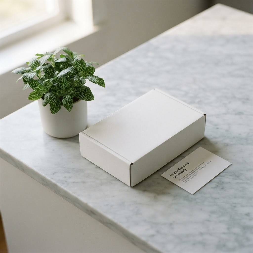 Professional medical sample collection kit on a marble surface
