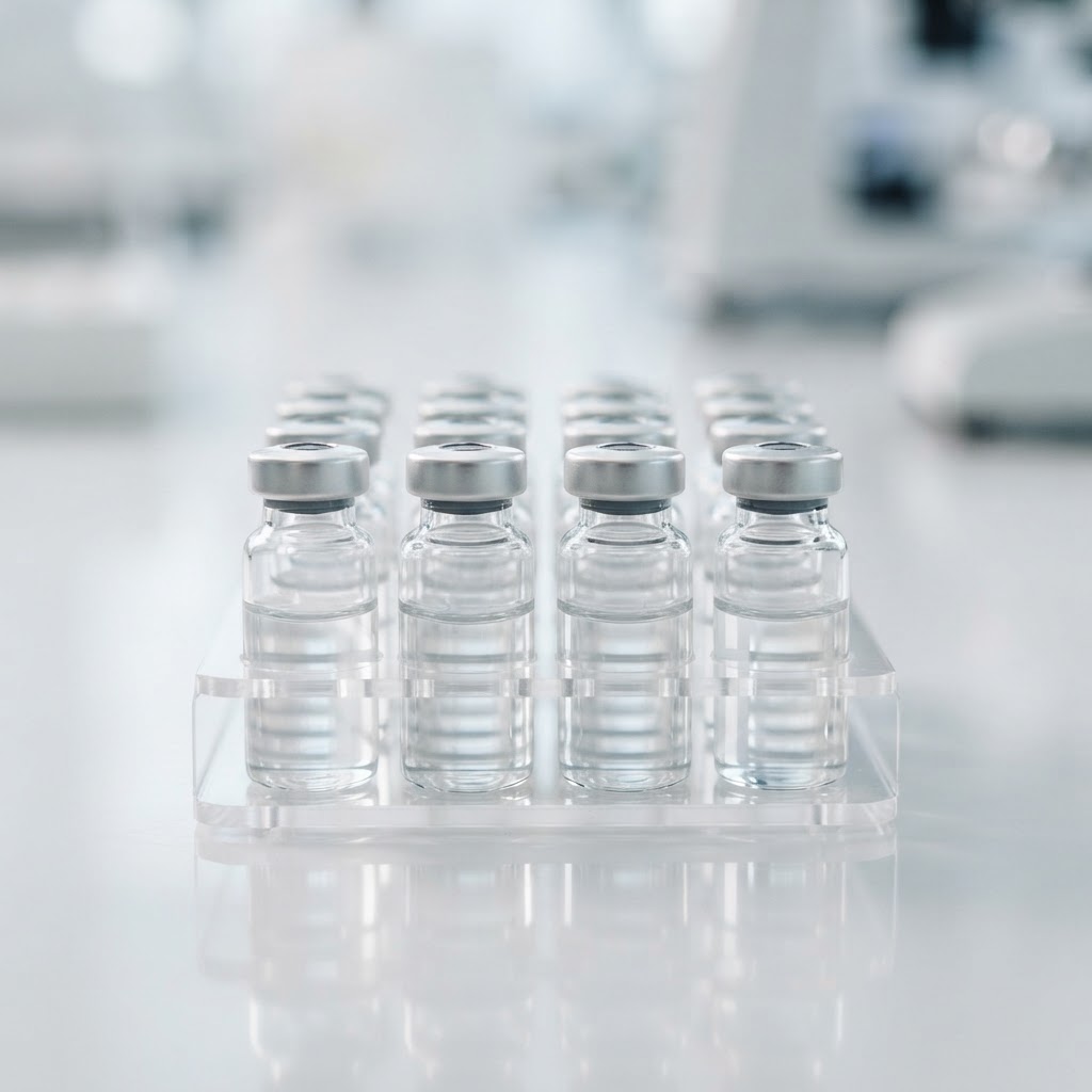 Clean medical glass vials for health testing