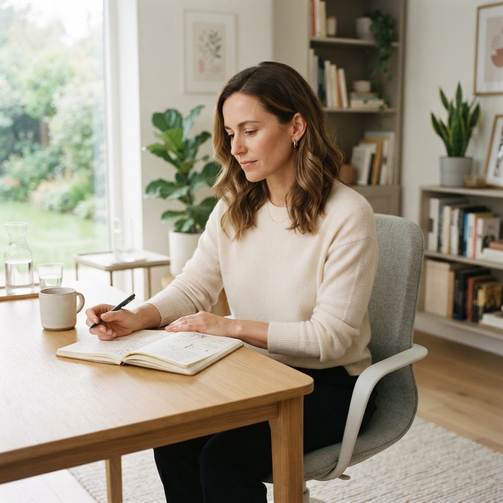 Person focusing on personal health planning