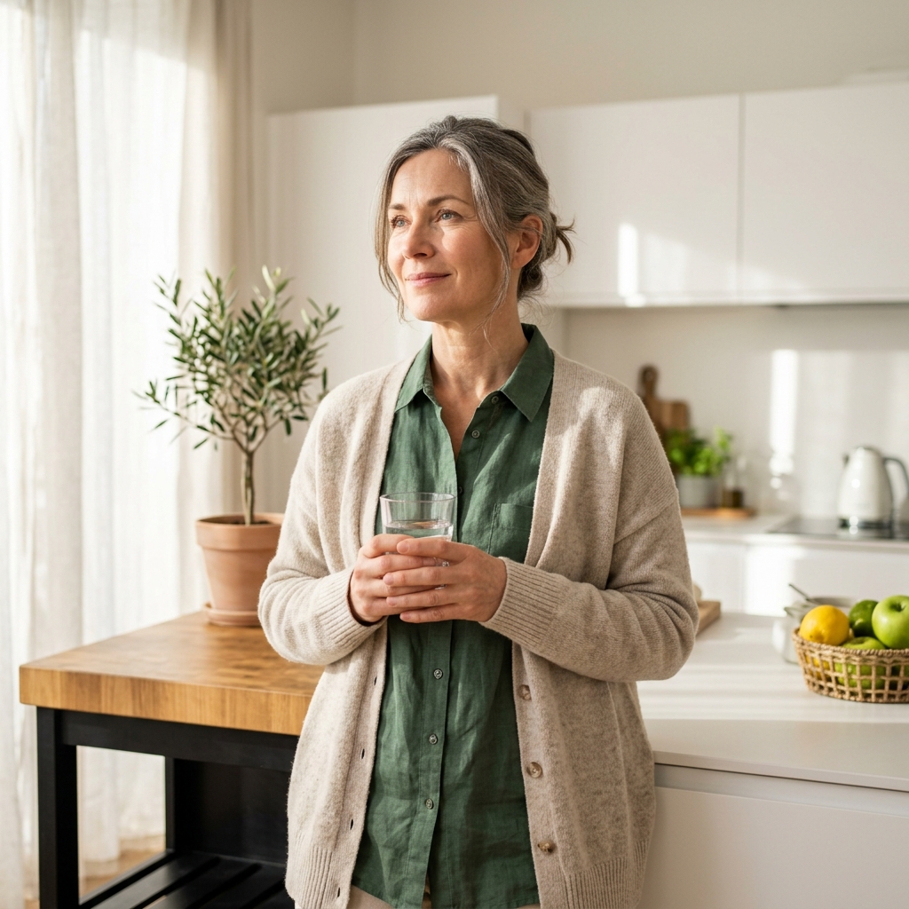 Health-conscious individual reflecting on metabolic wellness