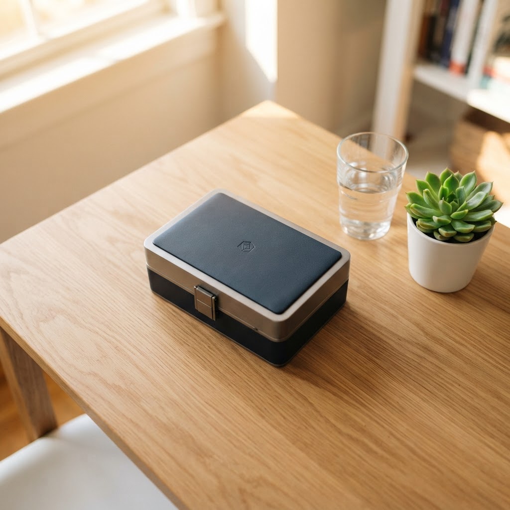Professional medical diagnostic kit on a modern table