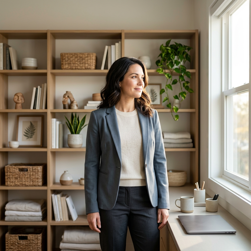 Health-conscious professional in empowered moment