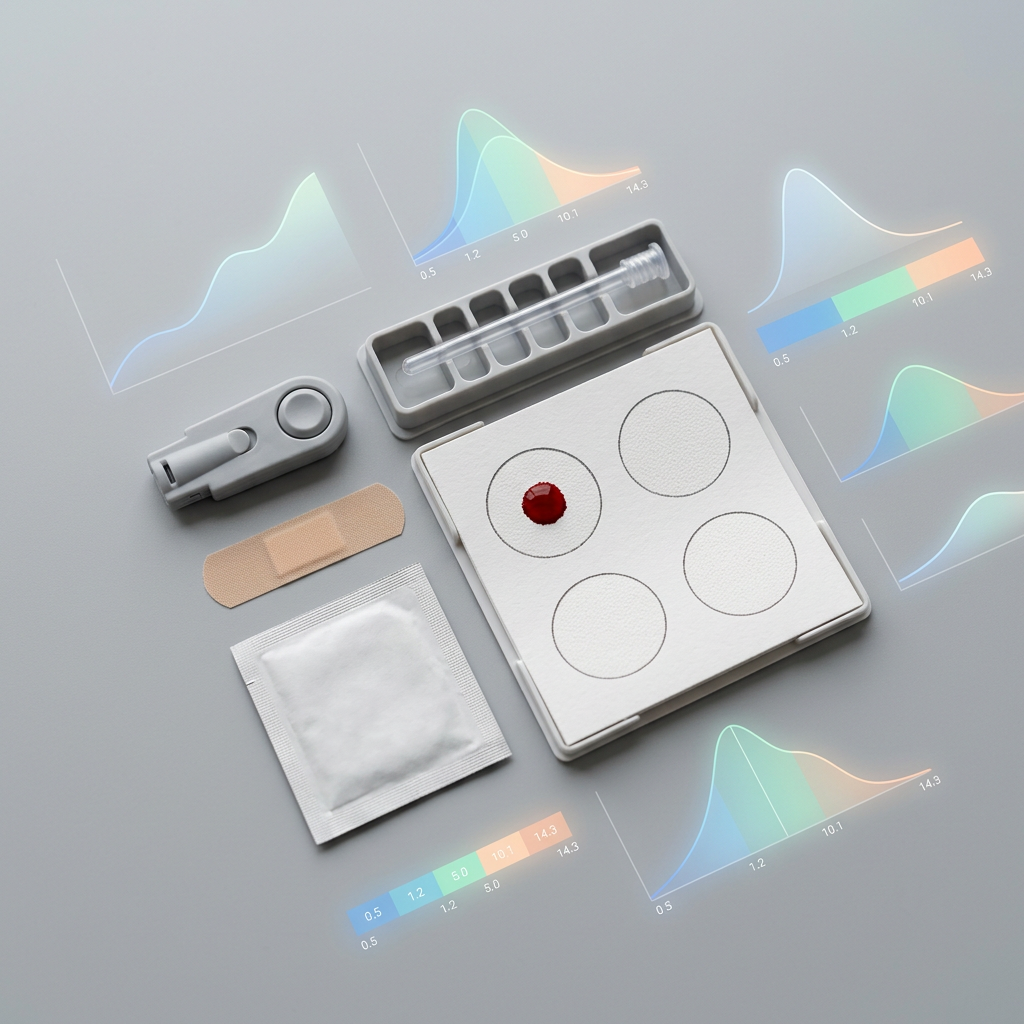 Blood collection kit with biomarker data visualization overlay