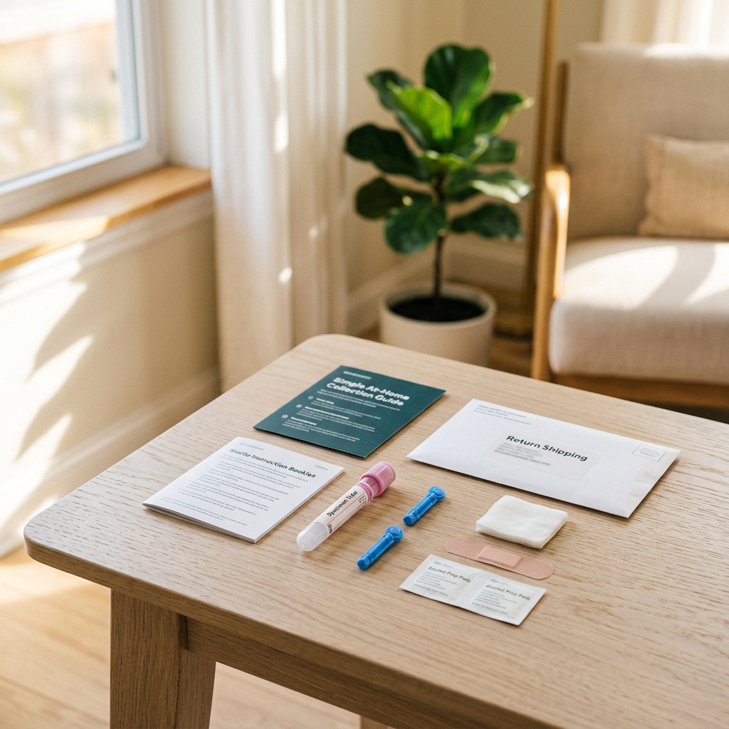 Professional blood collection kit in natural lighting