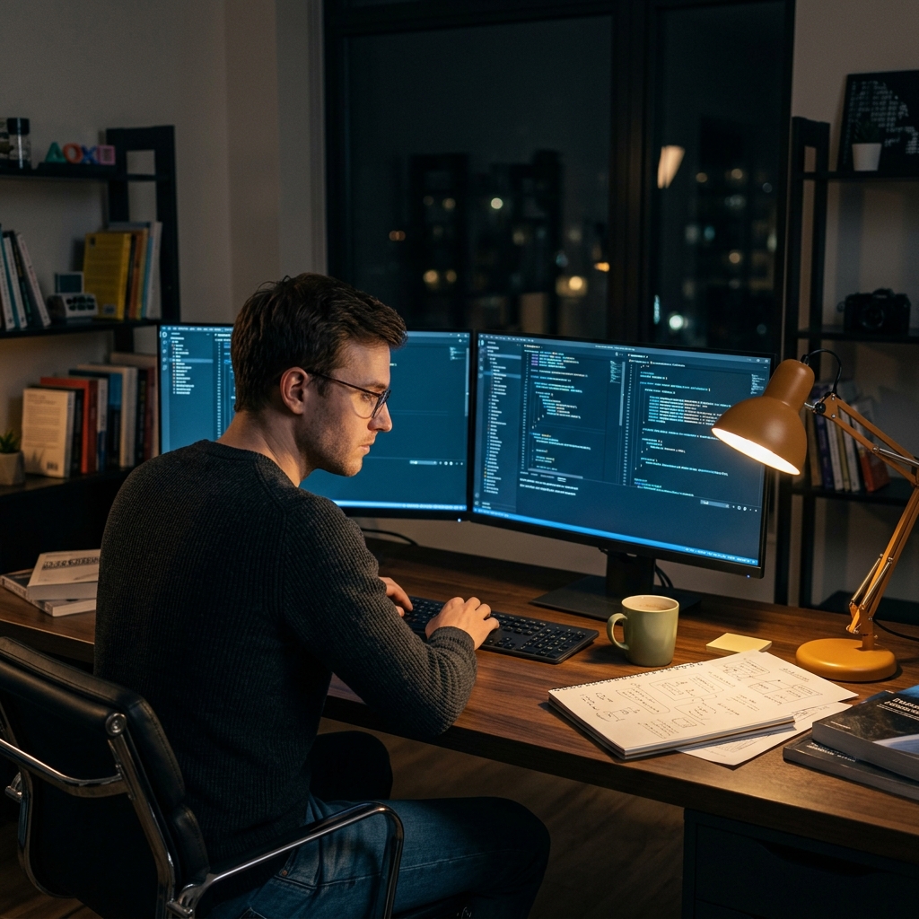 Developer analyzing backend and frontend stack tradeoffs