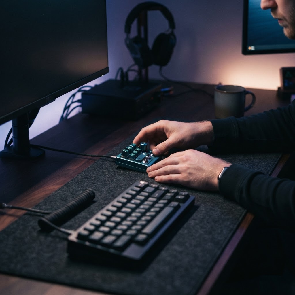 A developer setting up a clean workspace
