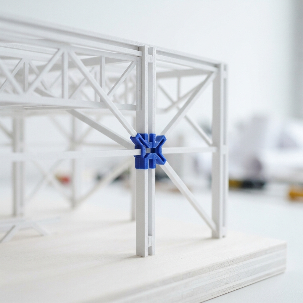 Minimalist architectural structural model
