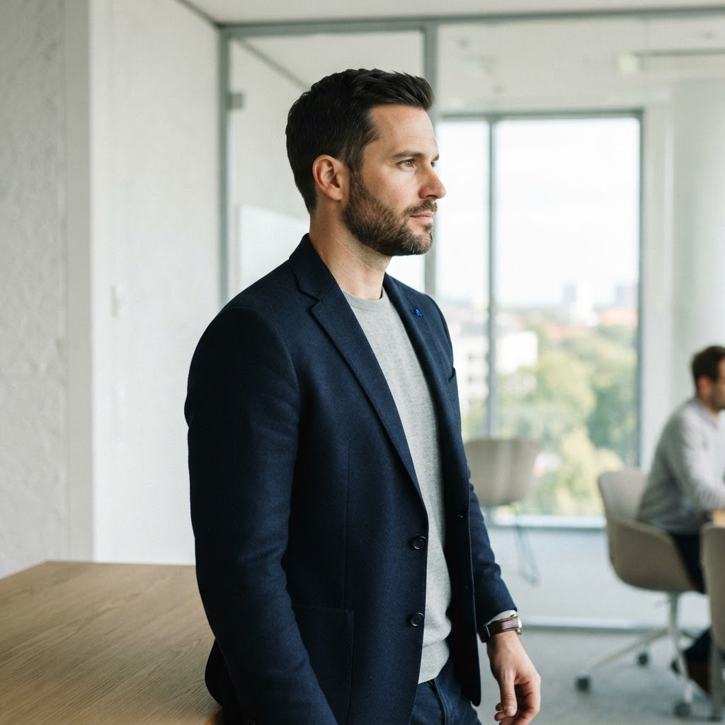 B2B professional in a clean office setting