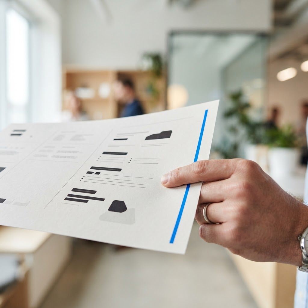 Professional hands holding high quality printed business document