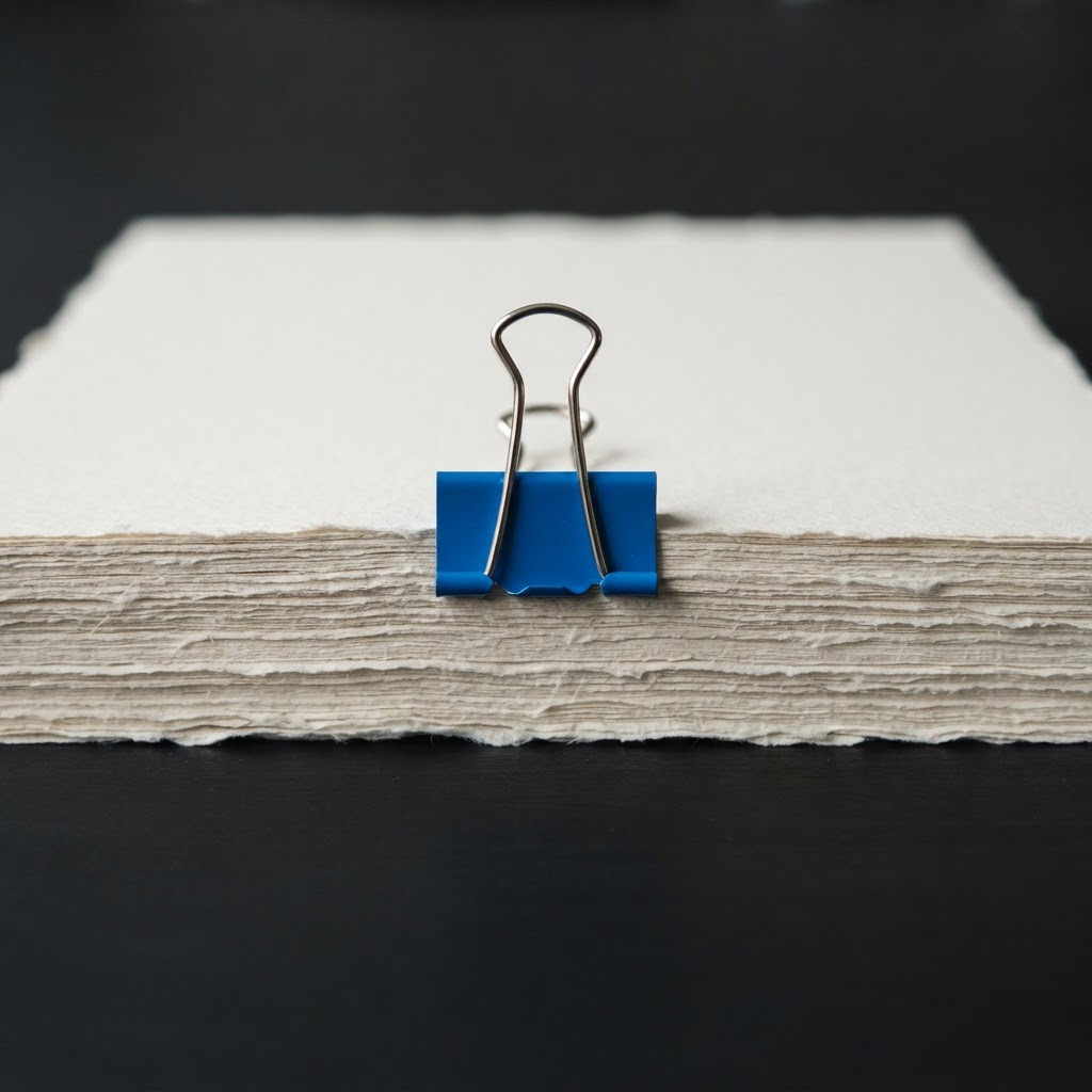 Abstract macro shot of professional stationery and binder clip