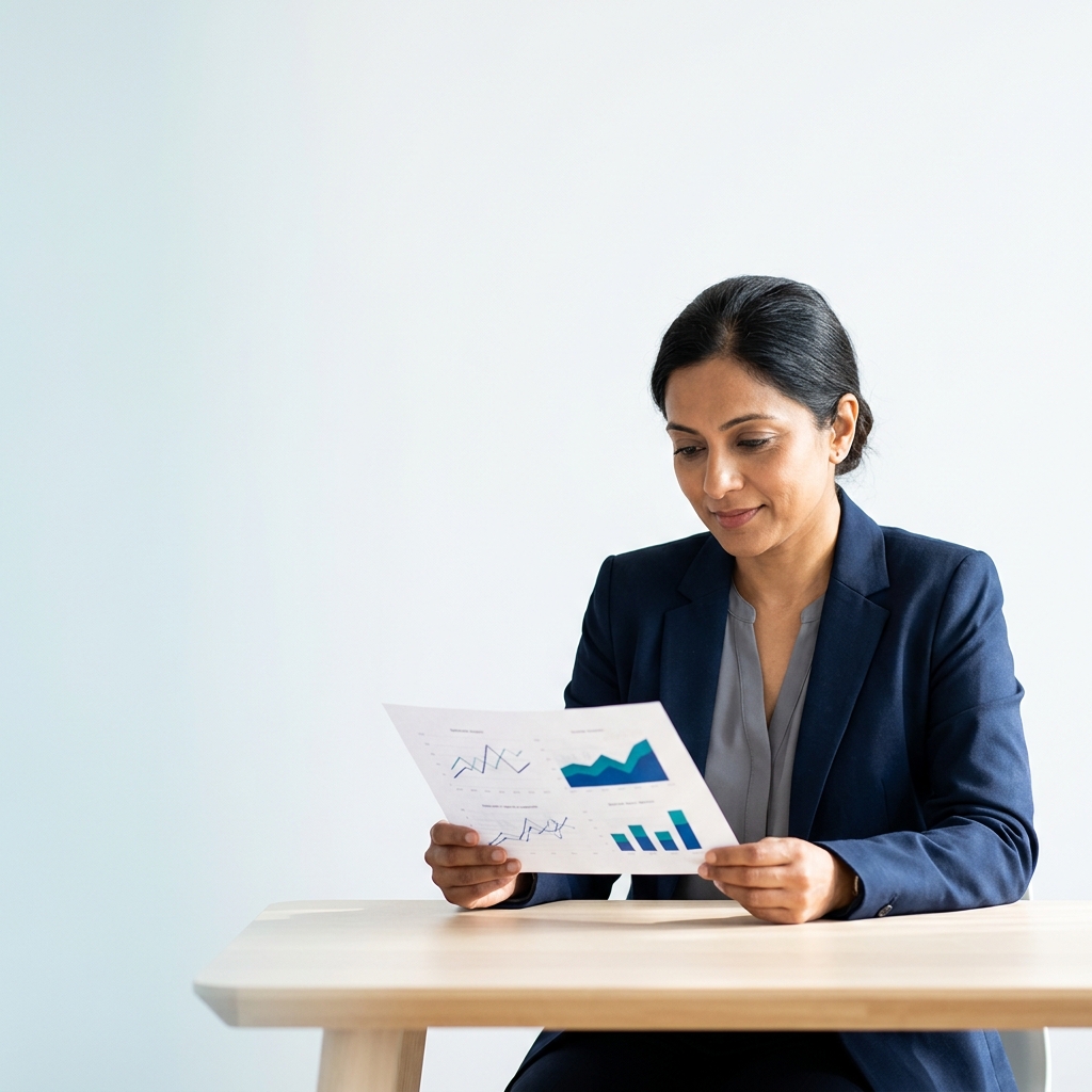 SaaS leader reviewing AI visibility strategy report