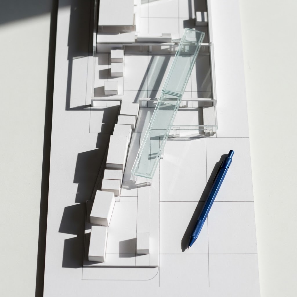 Architectural model layout representing a dual channel marketing strategy