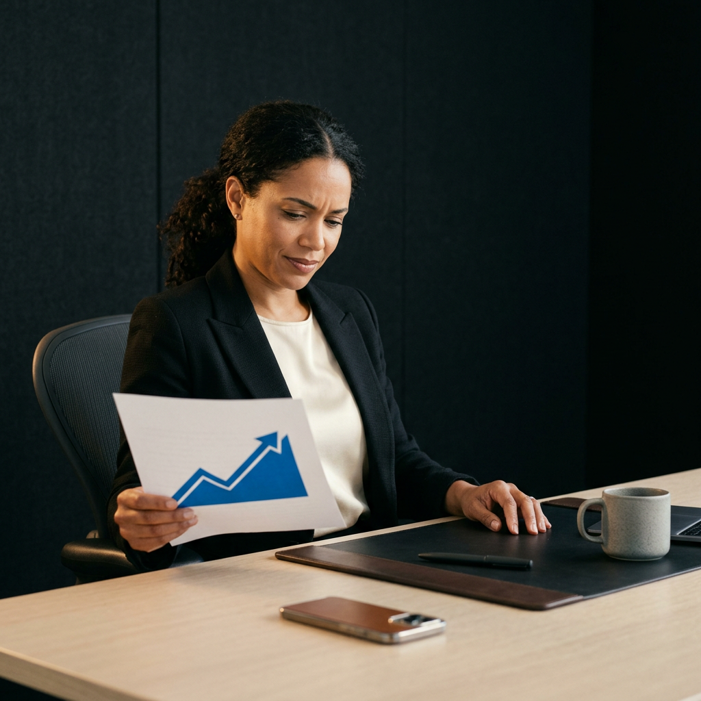 Marketing leader reviewing SEO tool analytics and insights