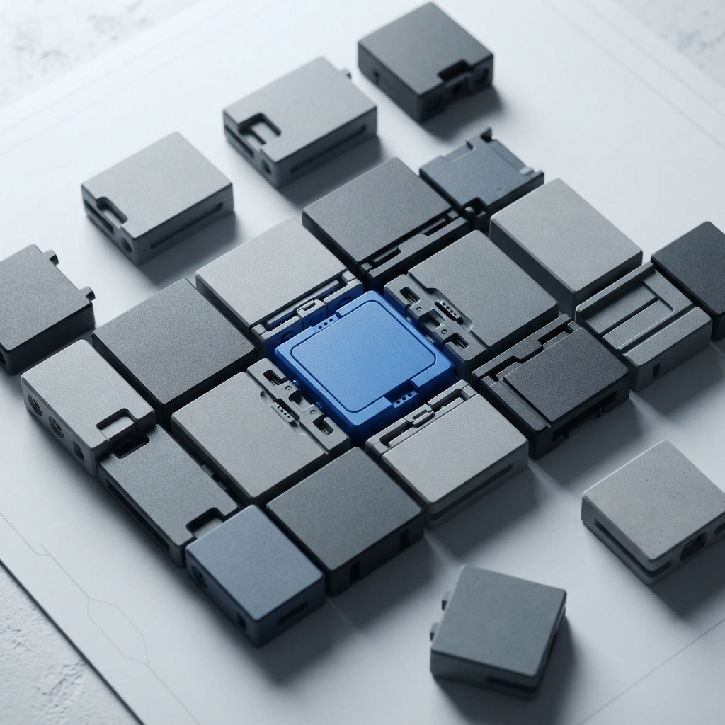 Precision alignment of structural blocks on white surface