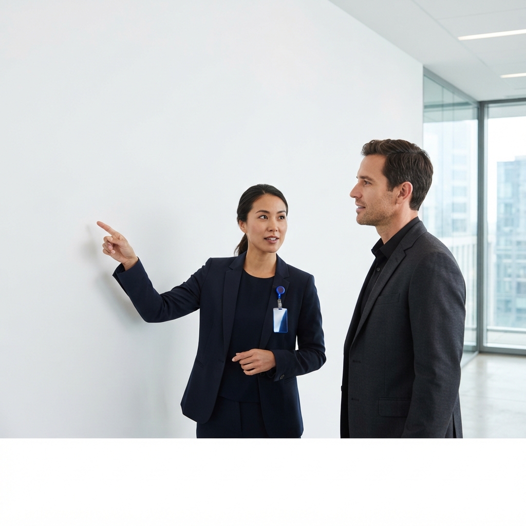 Two professionals in professional discussion