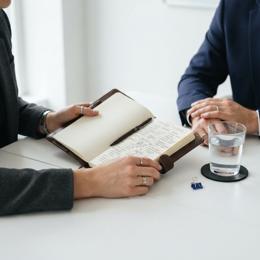 Detailed shot of hands working during a strategy planning session