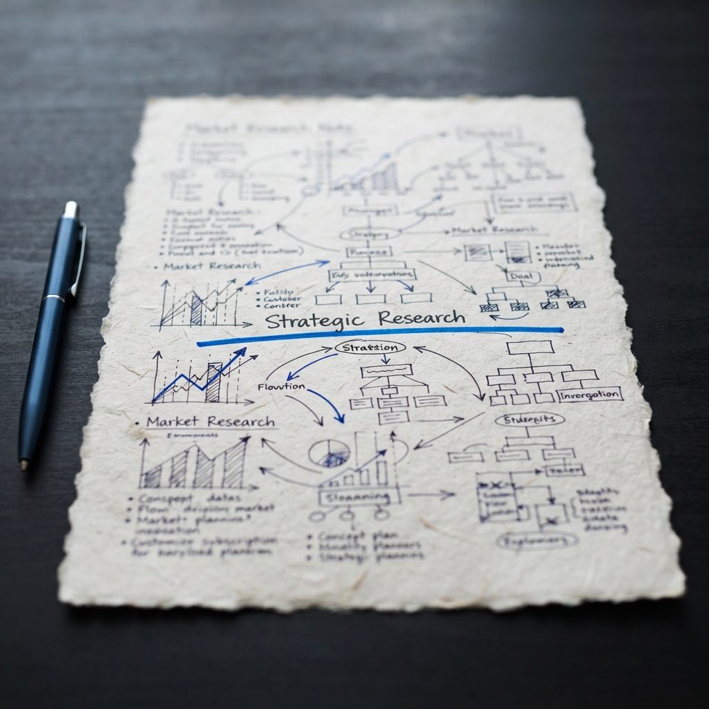 Detailed view of strategic notes on paper