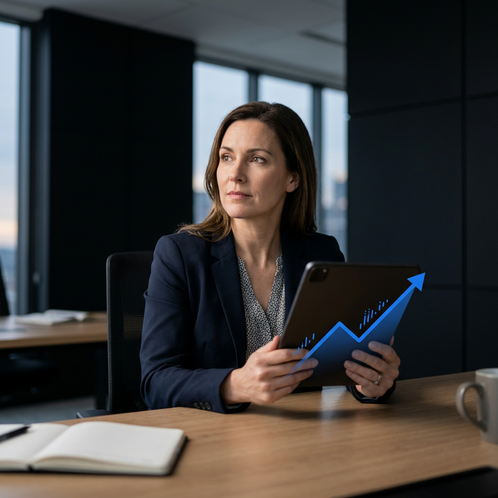 Marketing leader reviewing citation tracking metrics