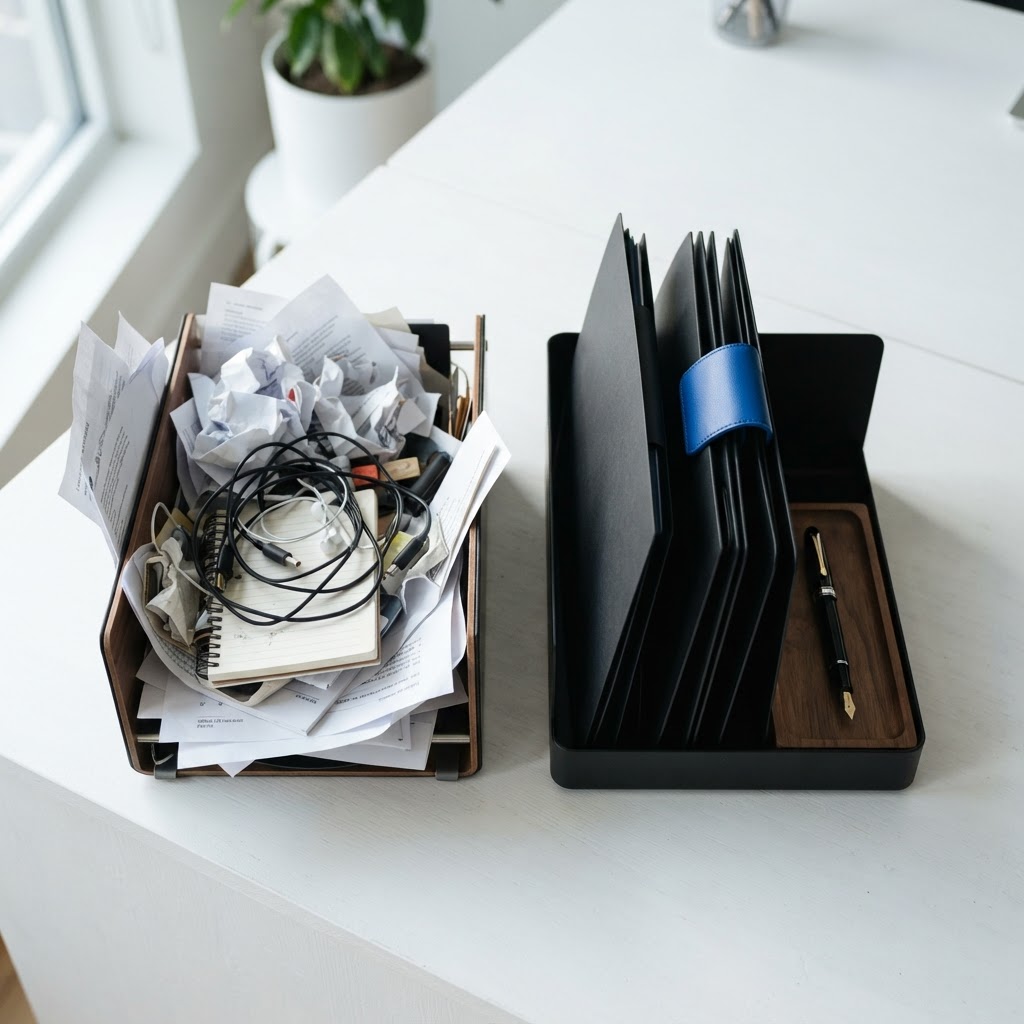 Comparison of disorganized internal process versus a streamlined professional setup