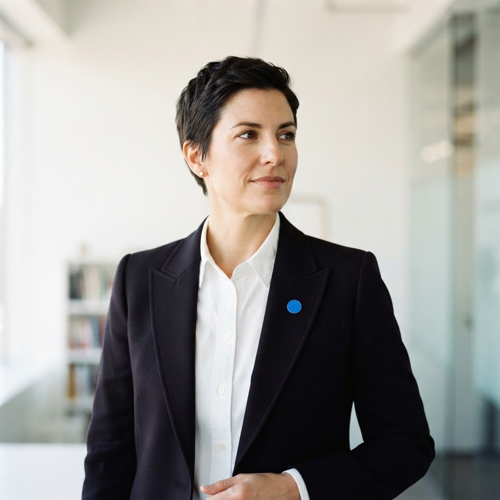 A business strategist with a professional and confident look