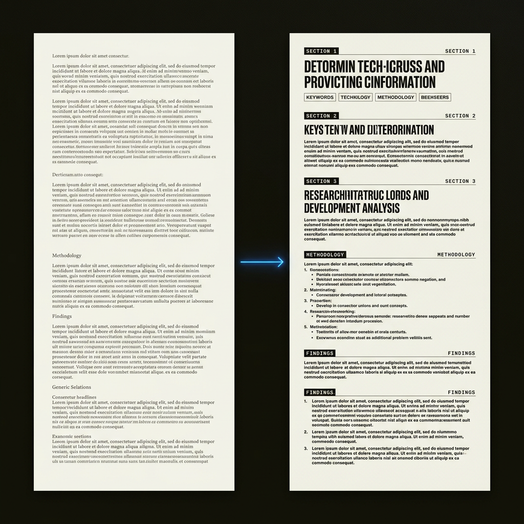 Before and after content structure comparison