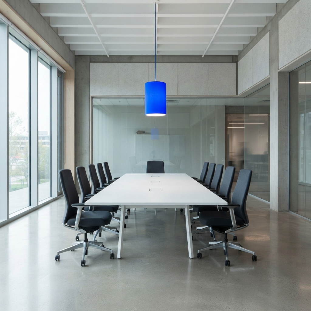 Clean modern office conference room with professional aesthetic