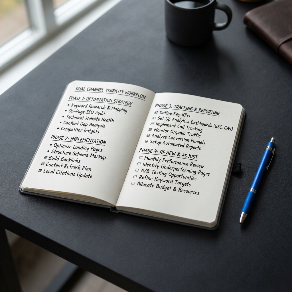 Detailed planning of a B2B visibility strategy on a desk