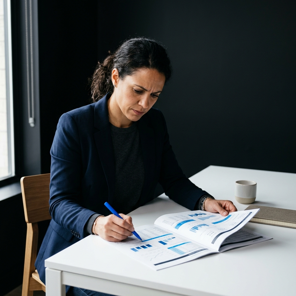 Marketing leader analyzing competitive visibility strategy