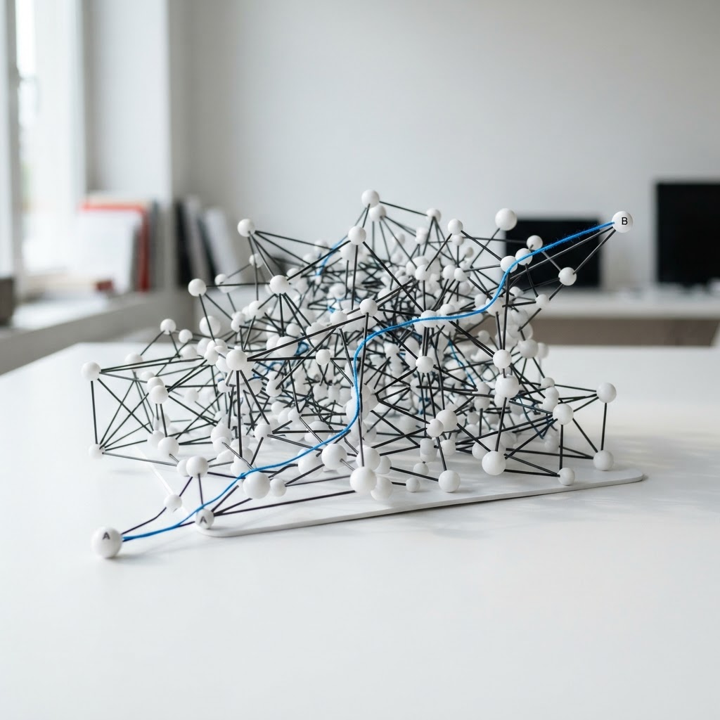 A physical model of an interconnected web structure