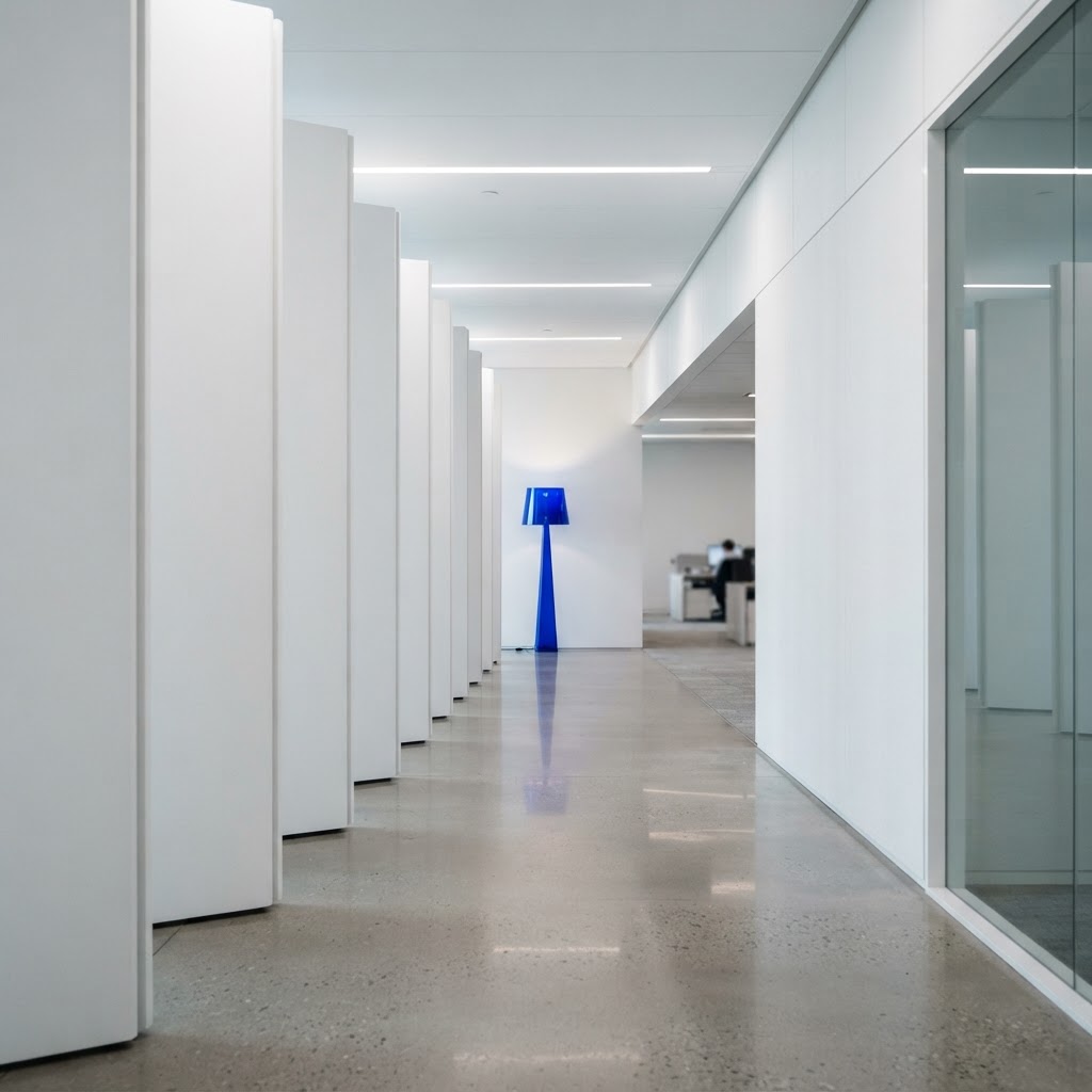 Minimalist architectural view of office panels