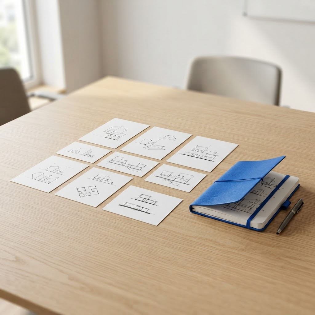 Professional strategy materials laid out on a clean desk