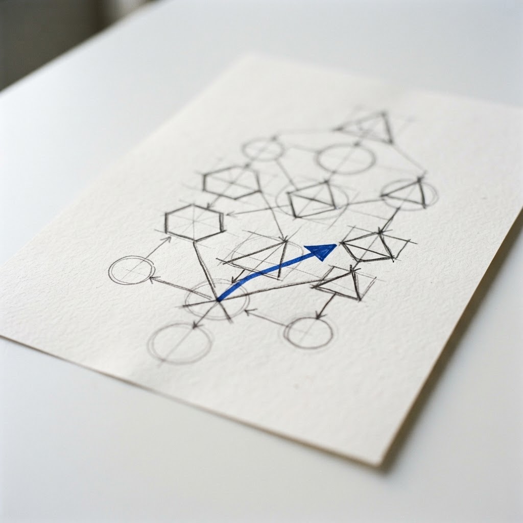 Architectural drawings with precision blue accent