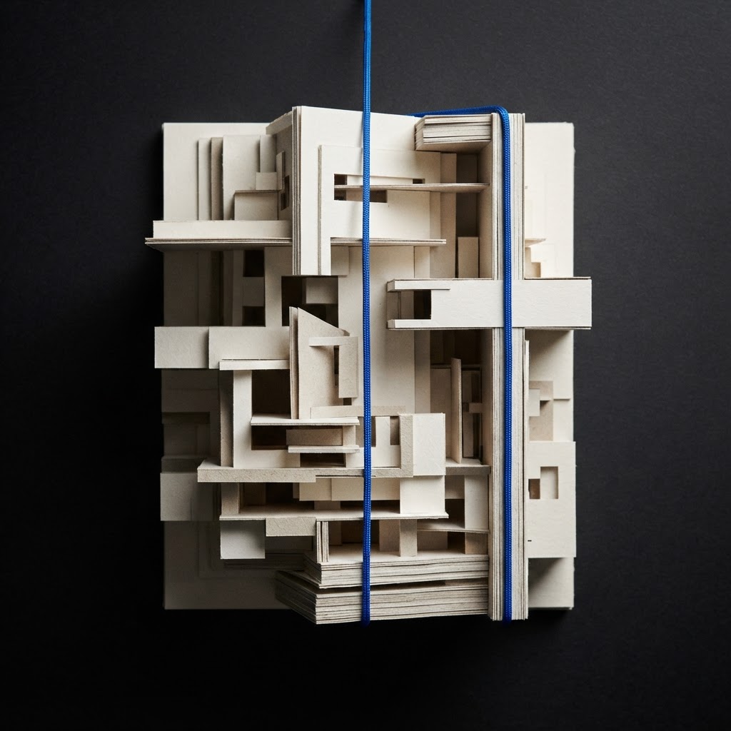 Paper layers forming a complex physical structure
