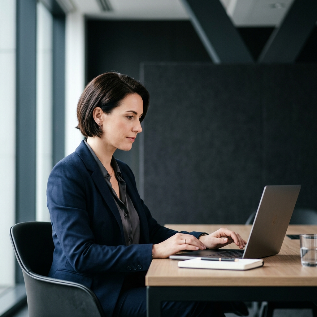 Marketing leader reviewing strategy dashboard