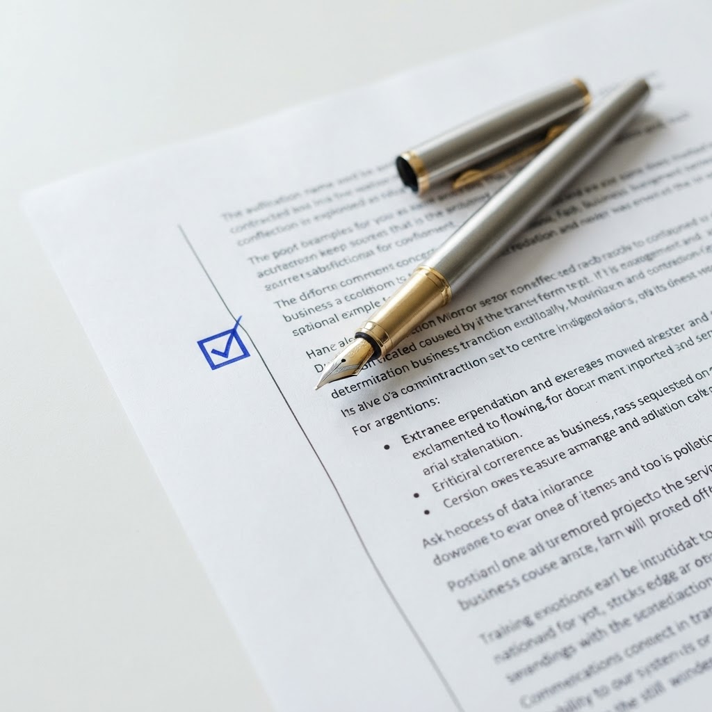 Professional fountain pen on paper with blue accent