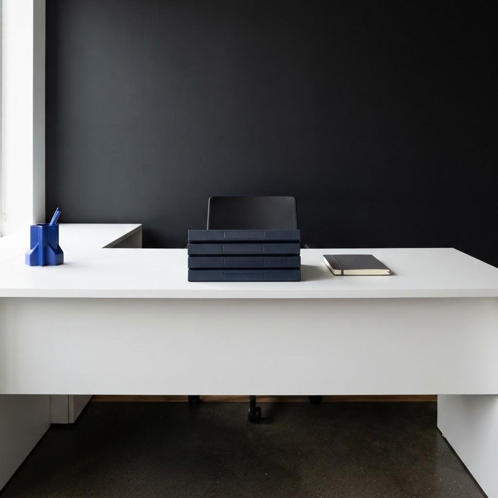 Minimalist and organized executive workspace