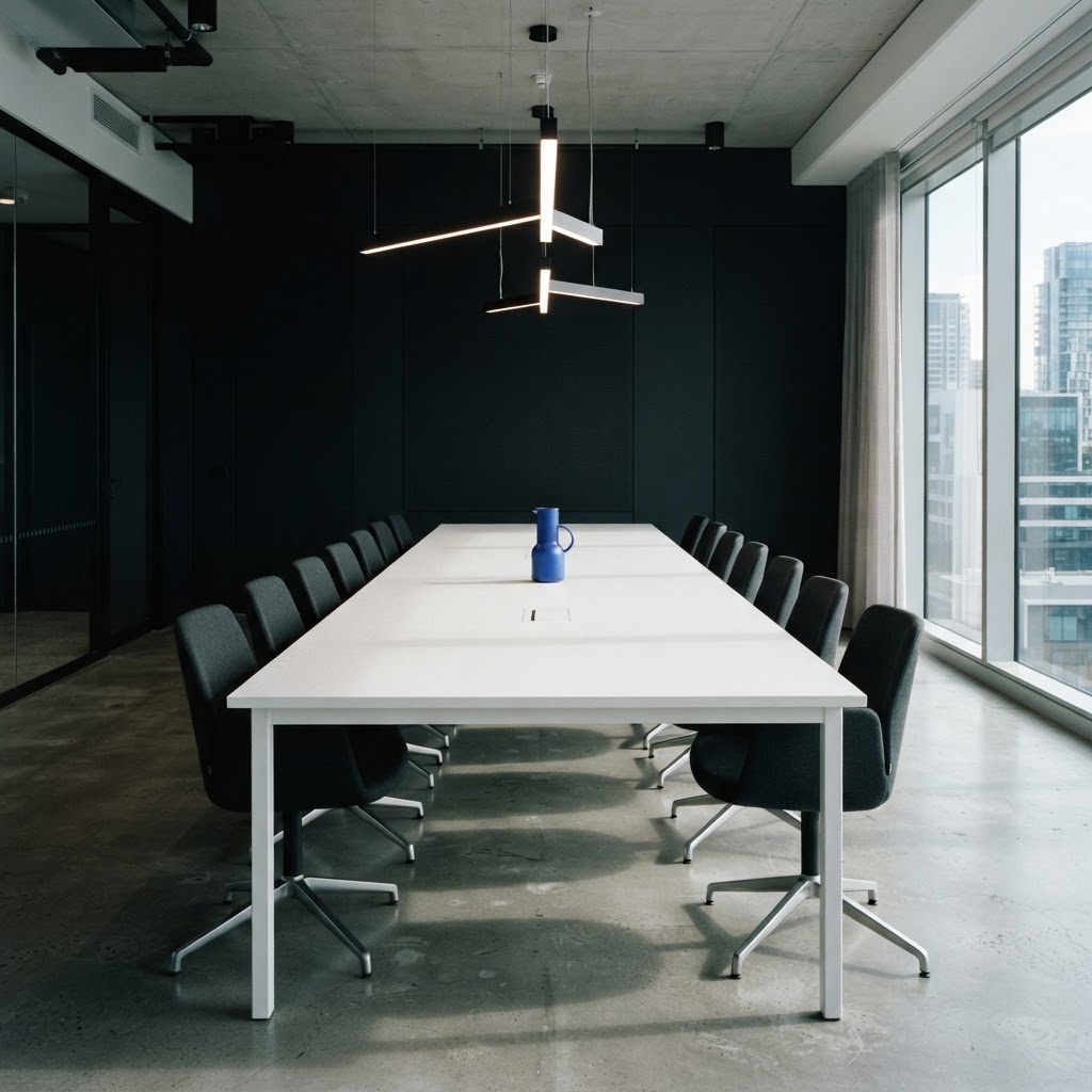 Empty modern office conference room with high contrast