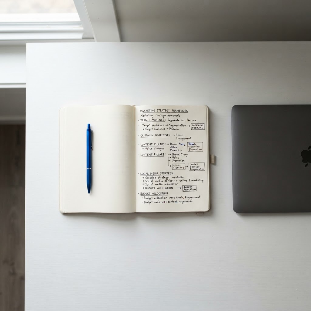 Clean workspace for B2B SaaS strategy development