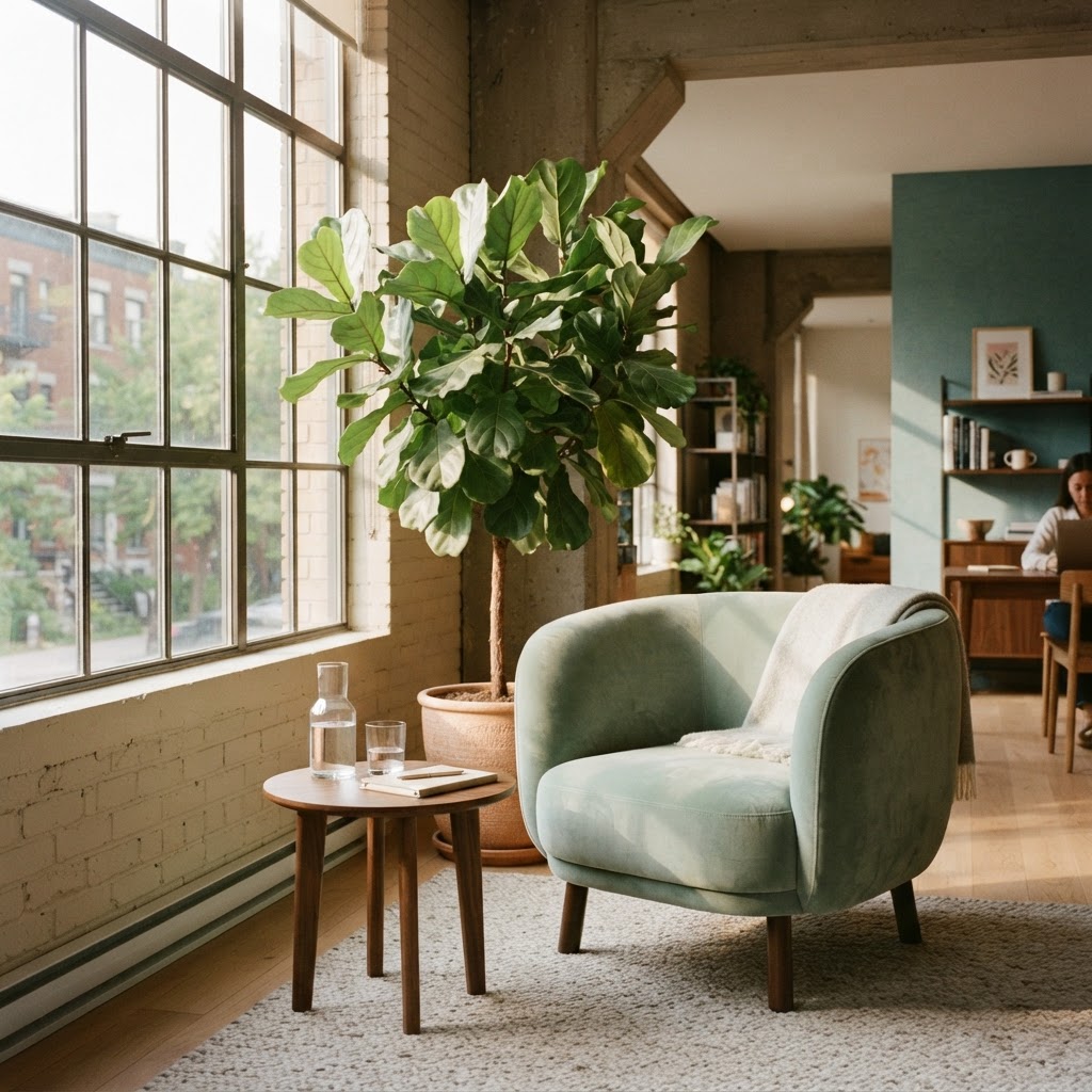Peaceful lounge corner in a modern office