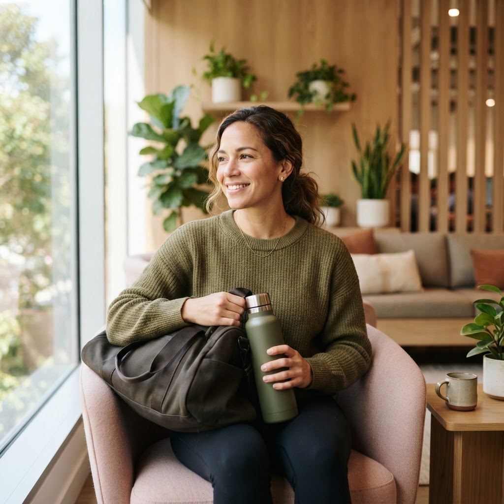 Employee relaxing after a wellness activity
