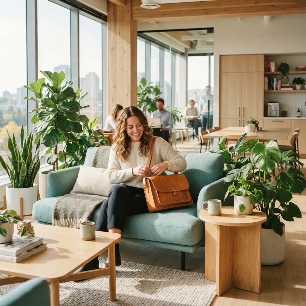 Relaxed professional in a bright modern office