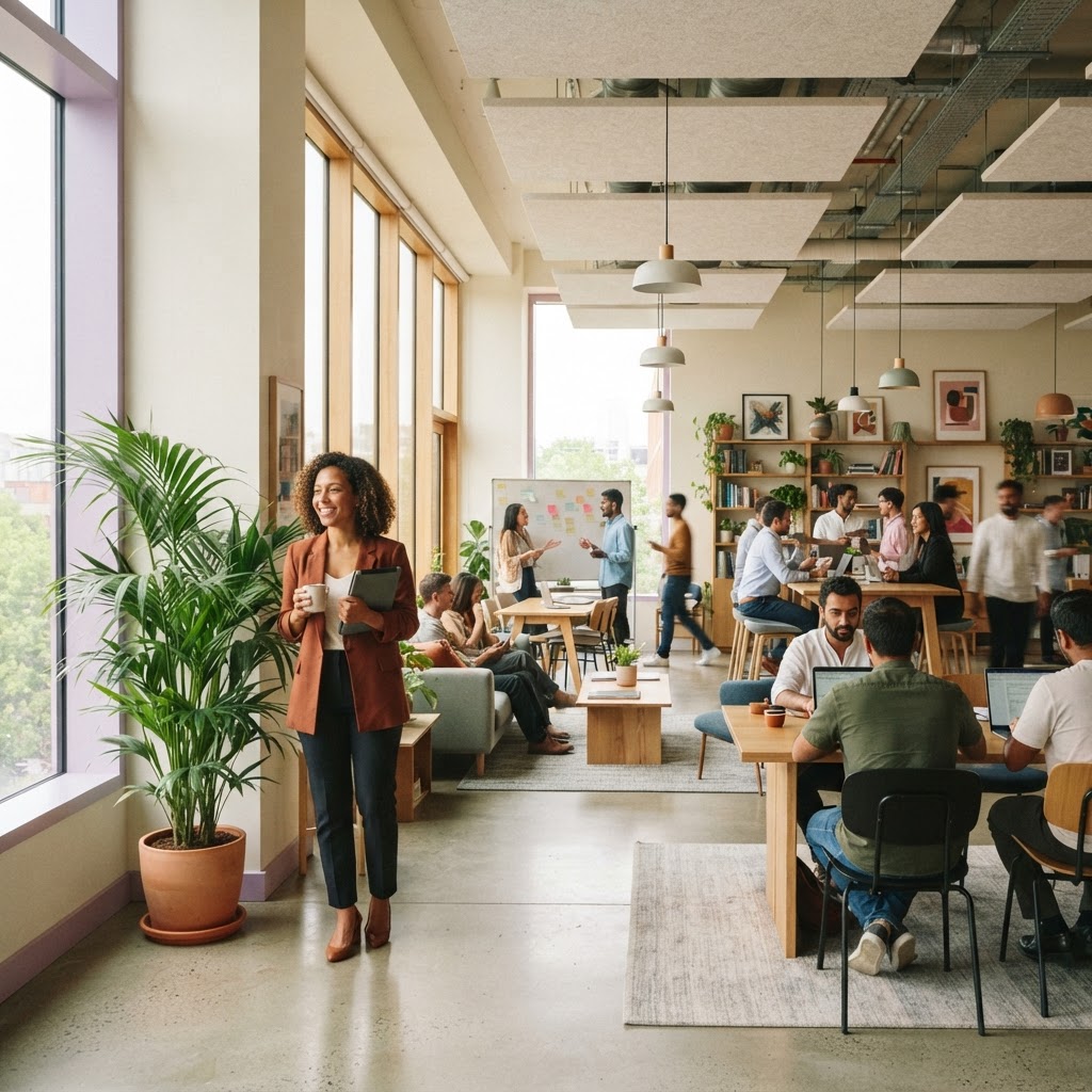 Bright modern open office space
