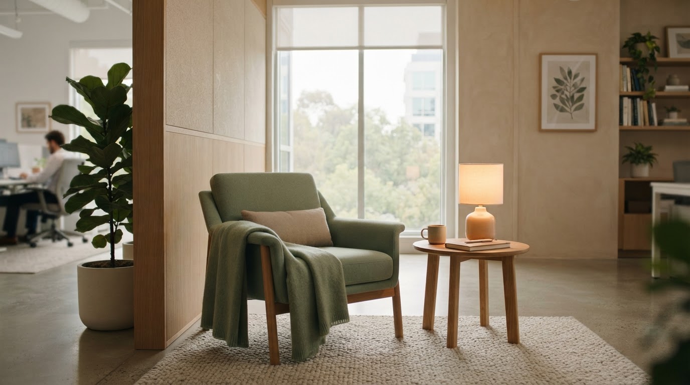 A quiet and comfortable corner in a modern office