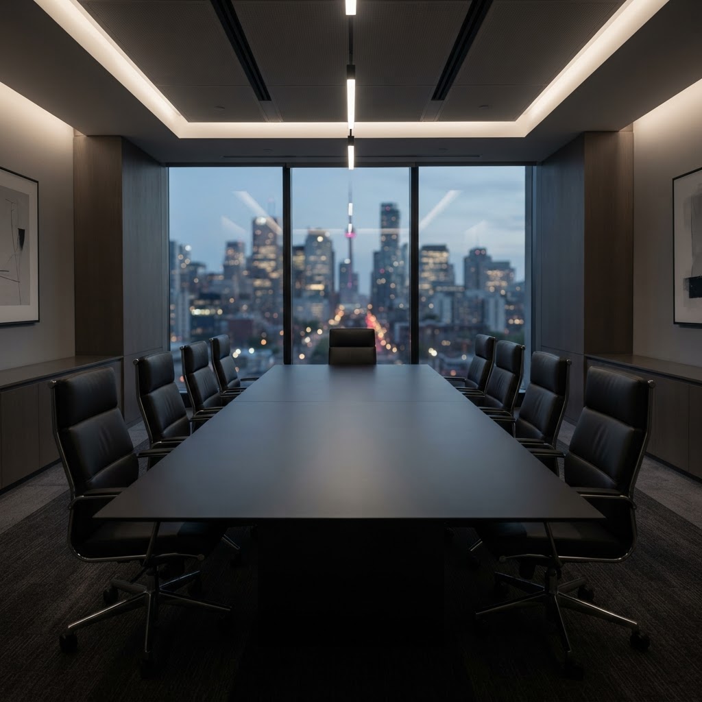 Empty professional conference room in a financial office