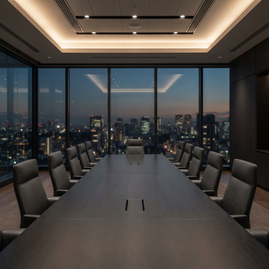 Empty professional conference room for executive decisions
