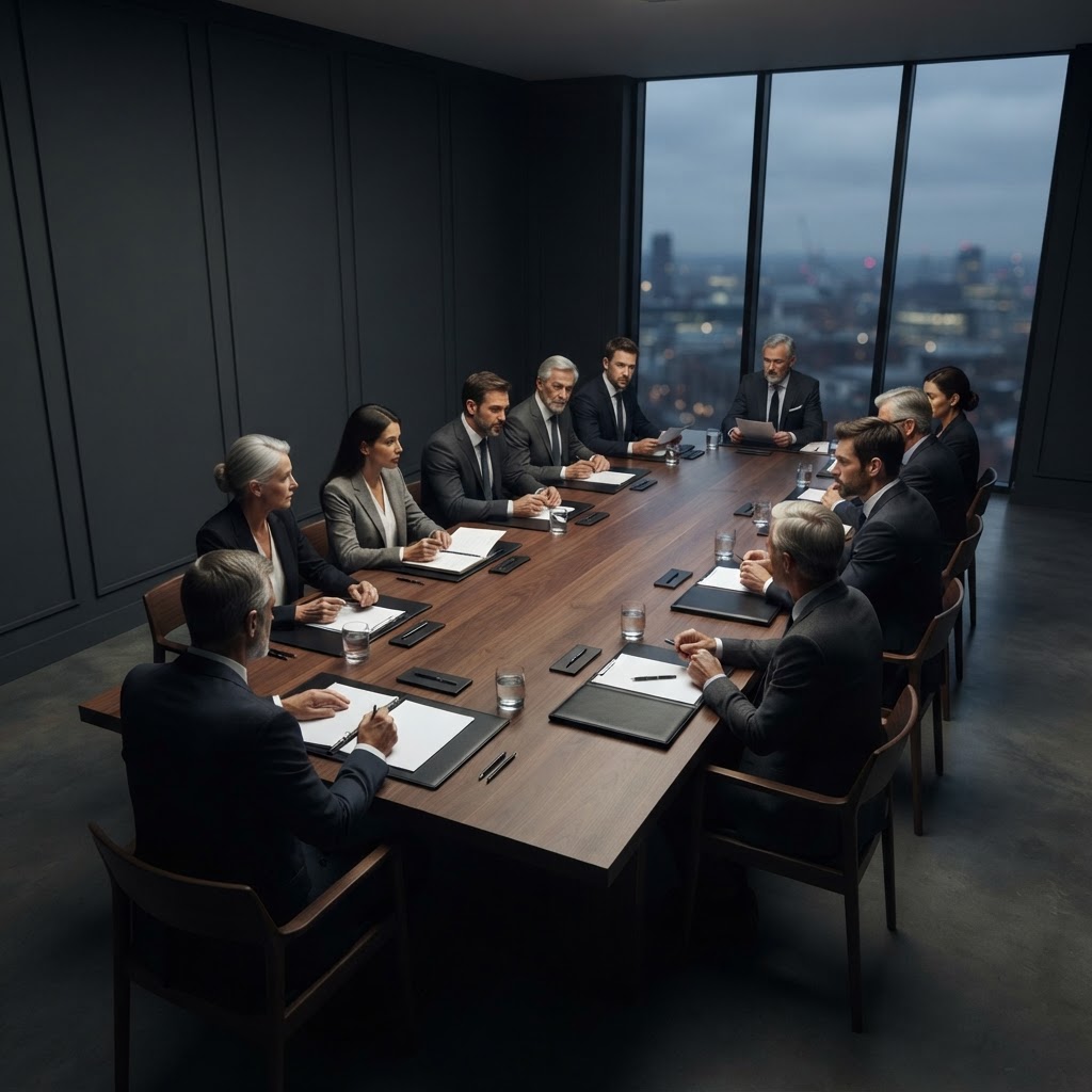 Professional and minimalist boardroom for compliance oversight