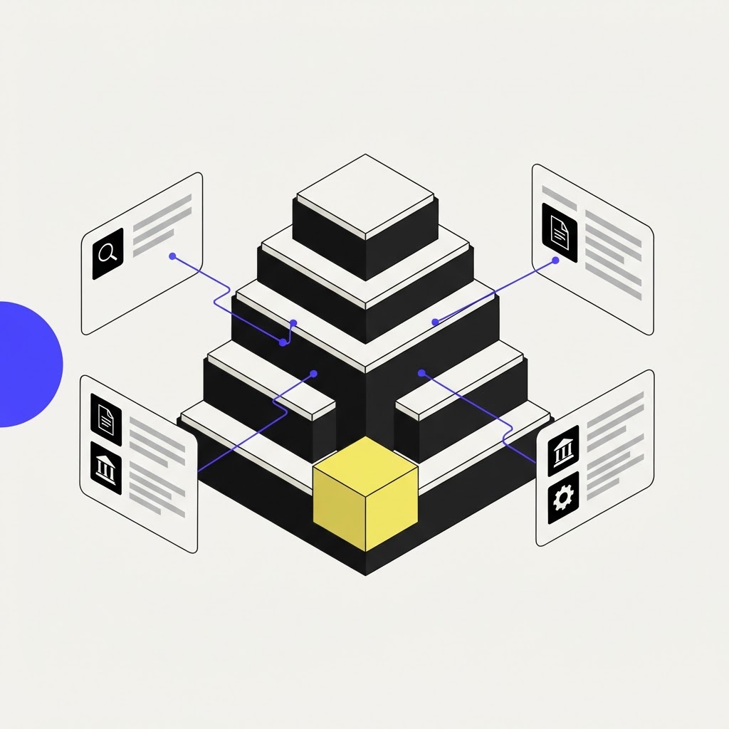 Isometric vault structure representing traceable research and data privacy